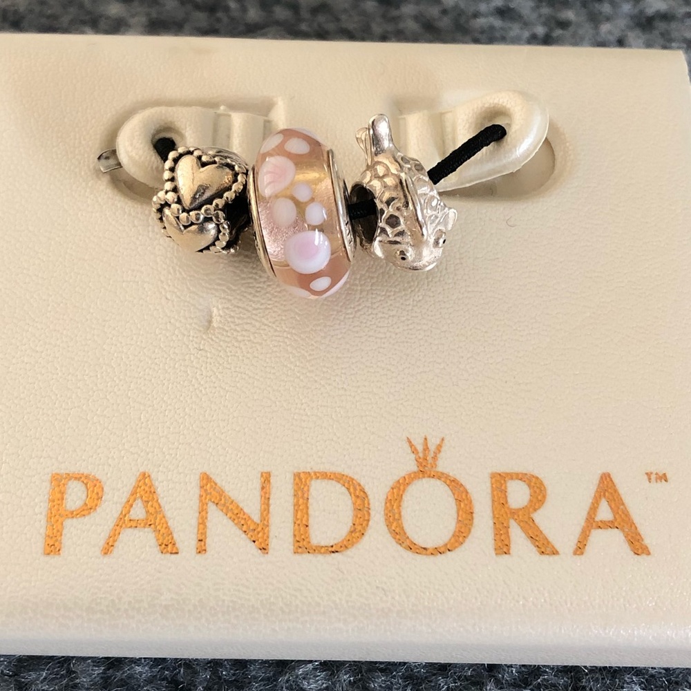 THREE like new pandora charms! Authentic